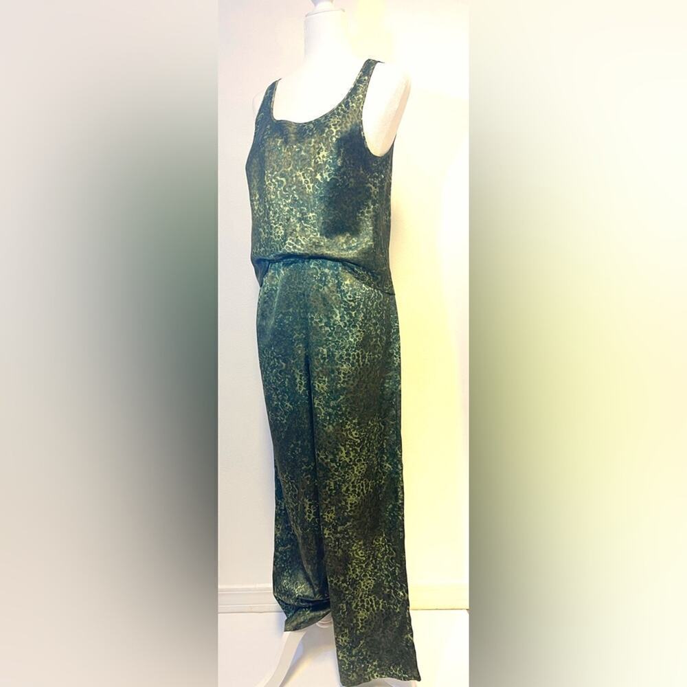 Victoria's Secret Silky Leopard Print Pajama Set - Tank Top Pants Sleepwear
